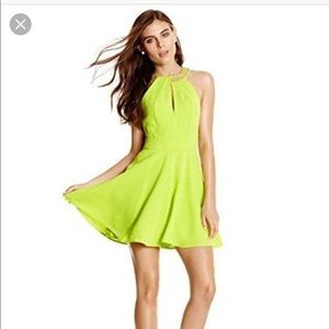 MARCIANO A-LINE HALTER-STYLE SEMI FORMAL DRESS